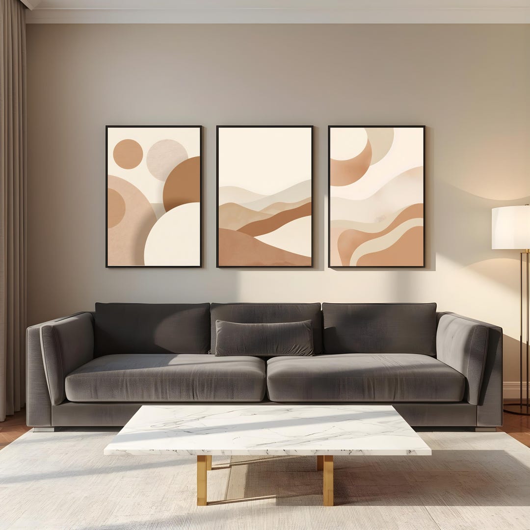 Abstract Neutral Wall Art Set of 3 Printable | Japandi Minimalist ...