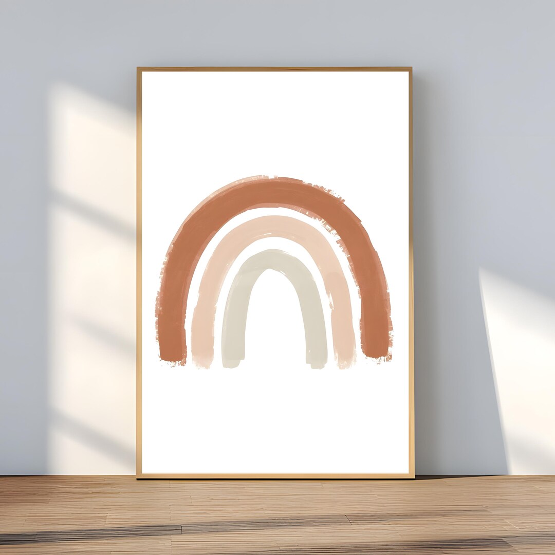 Boho Rainbow Wall Art Printable | Neutral Nursery Decor | Minimalist ...