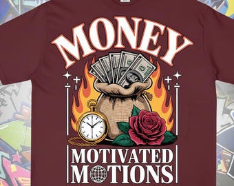 Motivos de dinero SVG PNG/ Diseño de camisetas de calle con cultura del ajetreo/ Gráfico de bolsa de dinero para el éxito urbano/ Descarga digital motivacional
