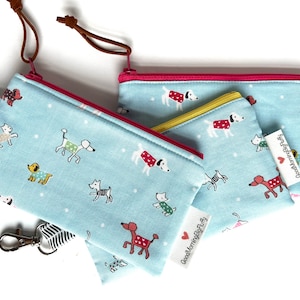 Cotton Coin Purse with Lobster Claw: Handmade Mini Zip Pouch