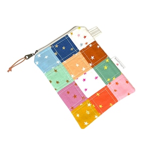 Handmade Quilted Zipper Pouch,  Make-Up Bag, Project Bag, Pencil Pouch, Cross Stitch Bag, Purse Organizer