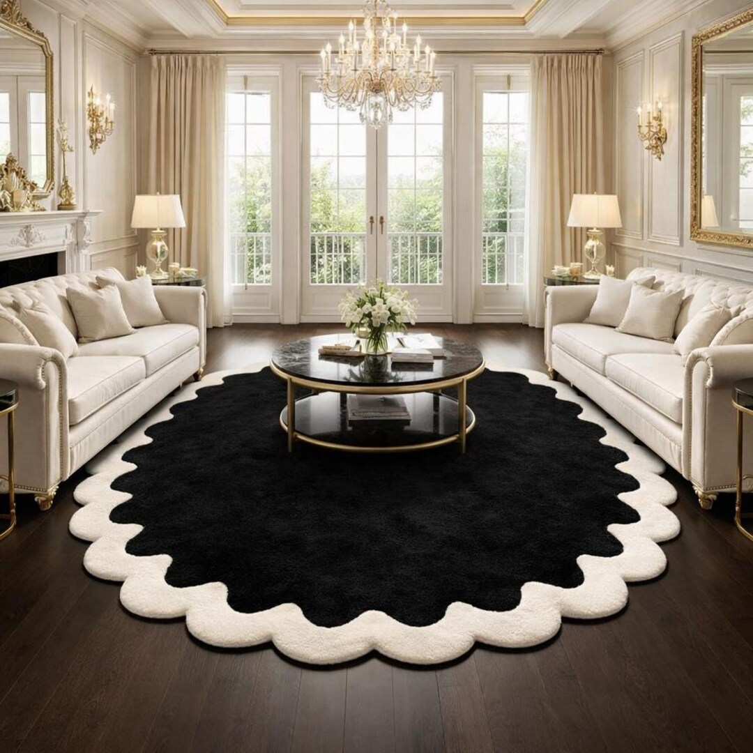 Luxury Classic Living Room Interior Design With Elegant Black and White ...