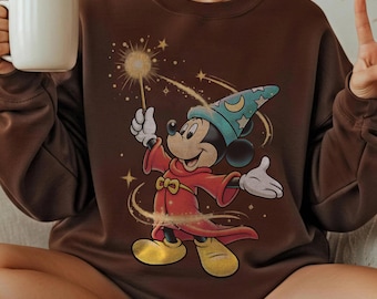 Camiseta retro de Mickey Hechicero de Fantasía, Camiseta de Mickey de Fantasía, Camiseta vintage de Mickey Mago de Disney, Camiseta de Magic Kingdom, Camiseta para viaje familiar a Disney