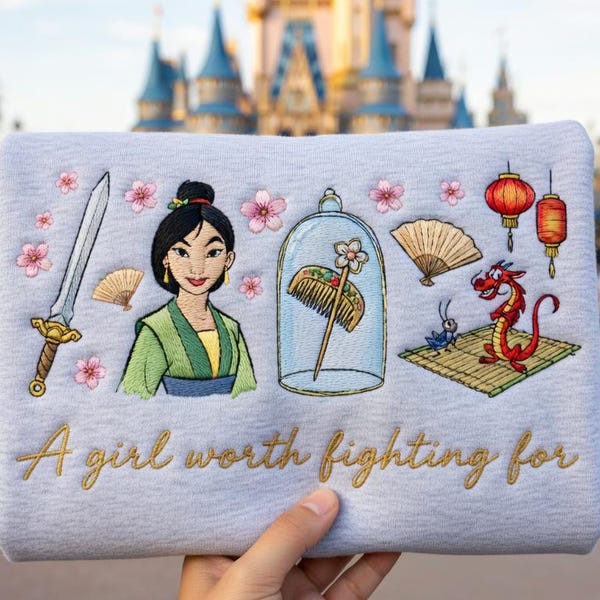 Embroidered Retro Disney Mulan Princess Shirts, Disney Mulan Trip Shirt, Mulan Disney World, Mulan Cute Princess Shirts
