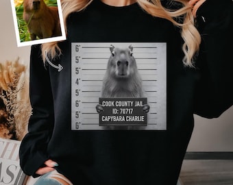 Koszulka lub bluza z nadrukiem ze zdjęciem zwierzaka, spersonalizowany portret psa/kota/kapibary