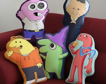 Poduszki Smiling Friends, Charlie Dompler, Pim Pimling, Allan Red, Poduszki Glep, Prezent dla dzieci, Prezent urodzinowy, Spersonalizowany prezent dla dzieci