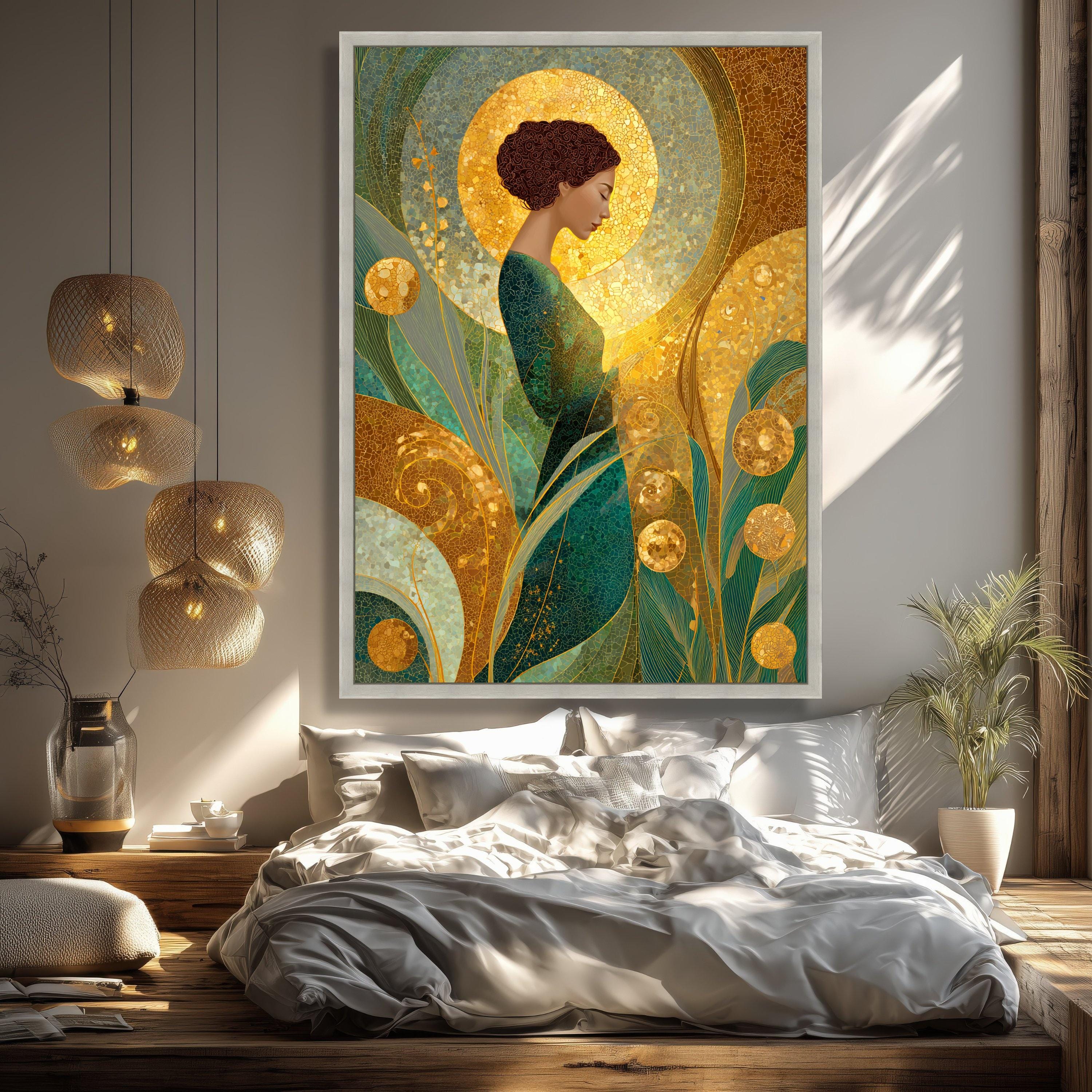 Gustav Klimt Golden Halo Woman Canvas, Modern Decorative Wall Art ...