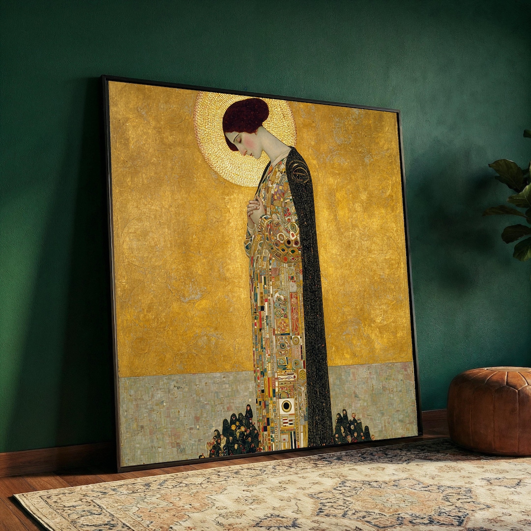 Gustav Klimt Golden Halo Canvas, Elegant Woman Portrait Wall Art ...