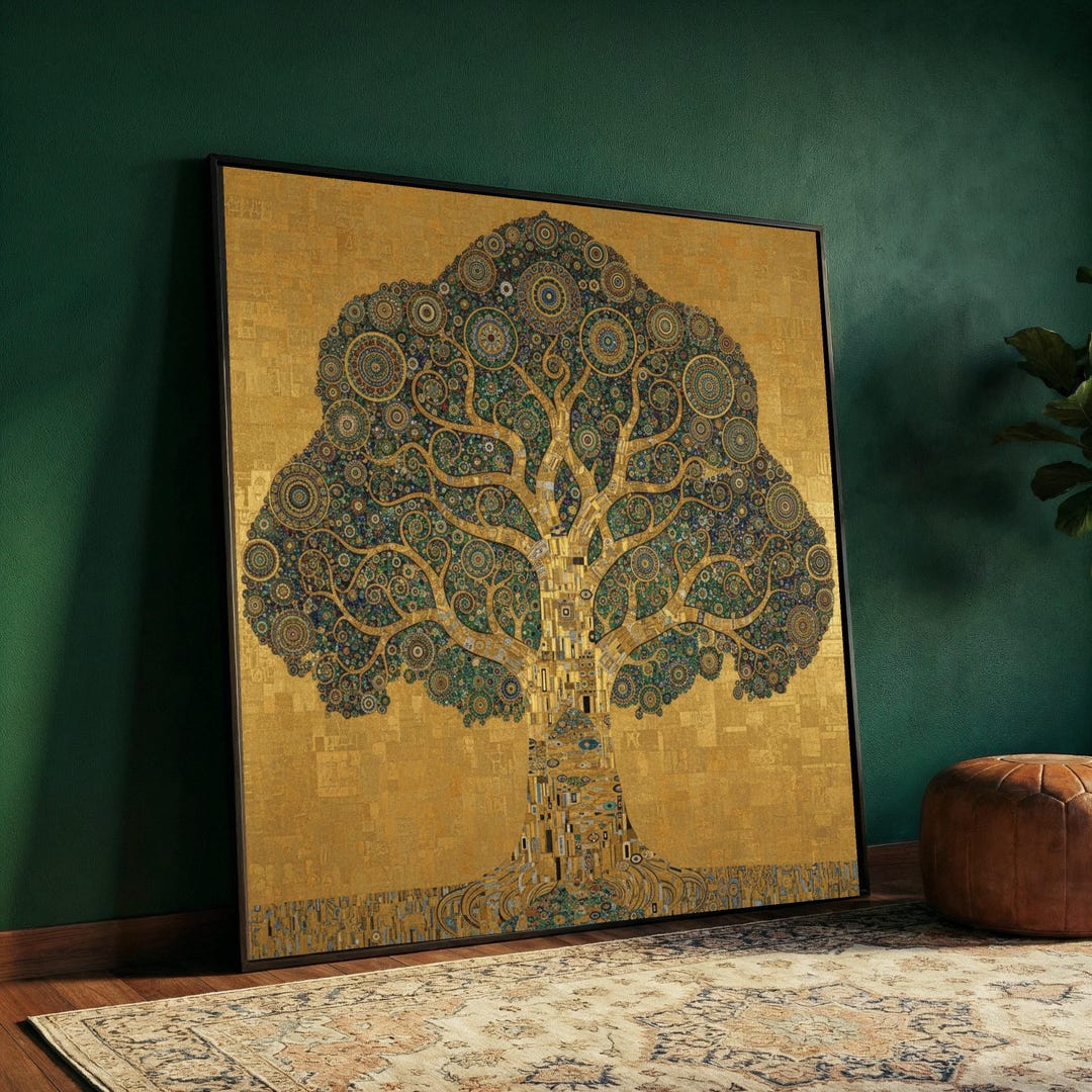Gustav Klimt Tree of Life Canvas, Symbolic Golden Tree Wall Art ...