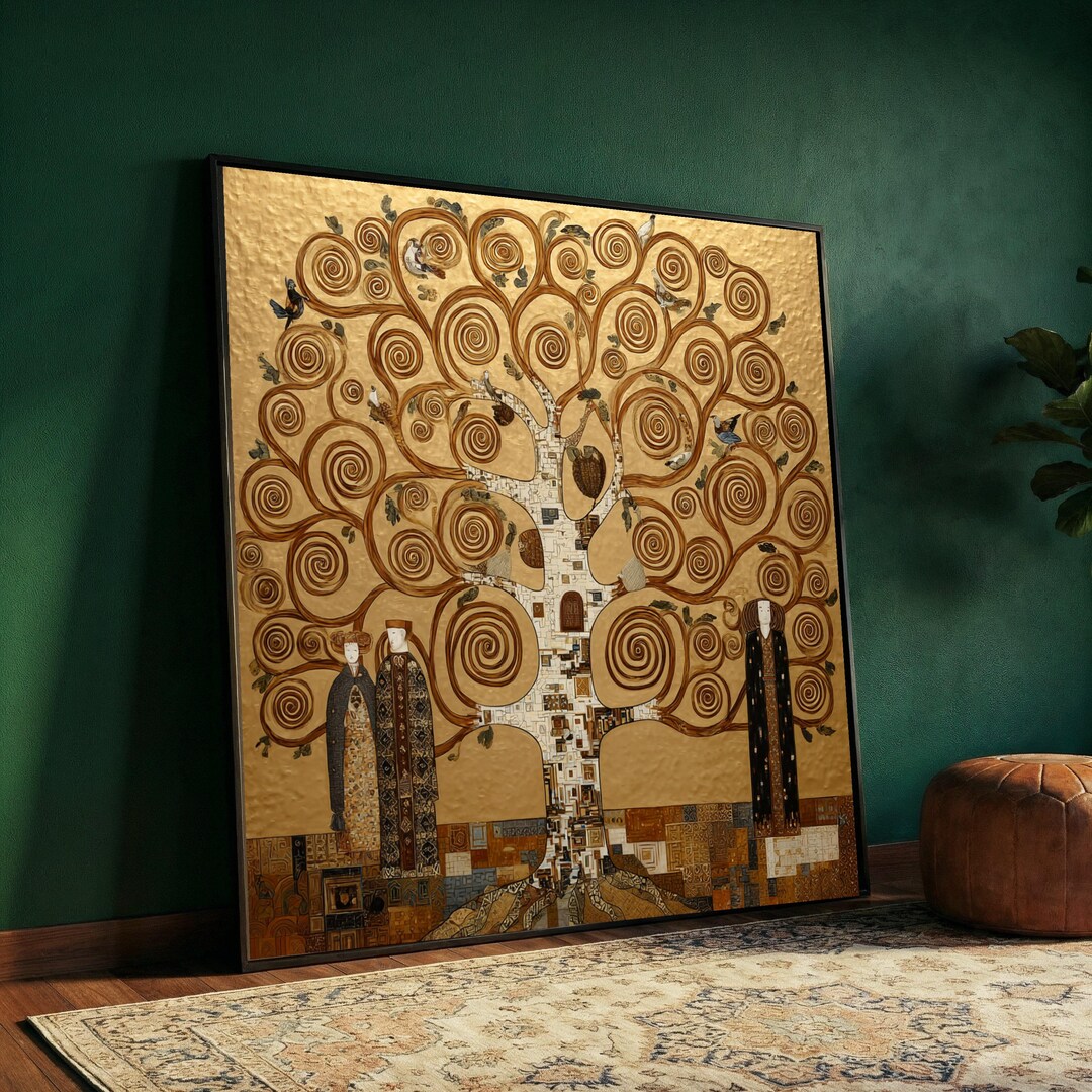 Gustav Klimt Tree of Life Canvas, Golden Swirls Wall Art, Modern ...