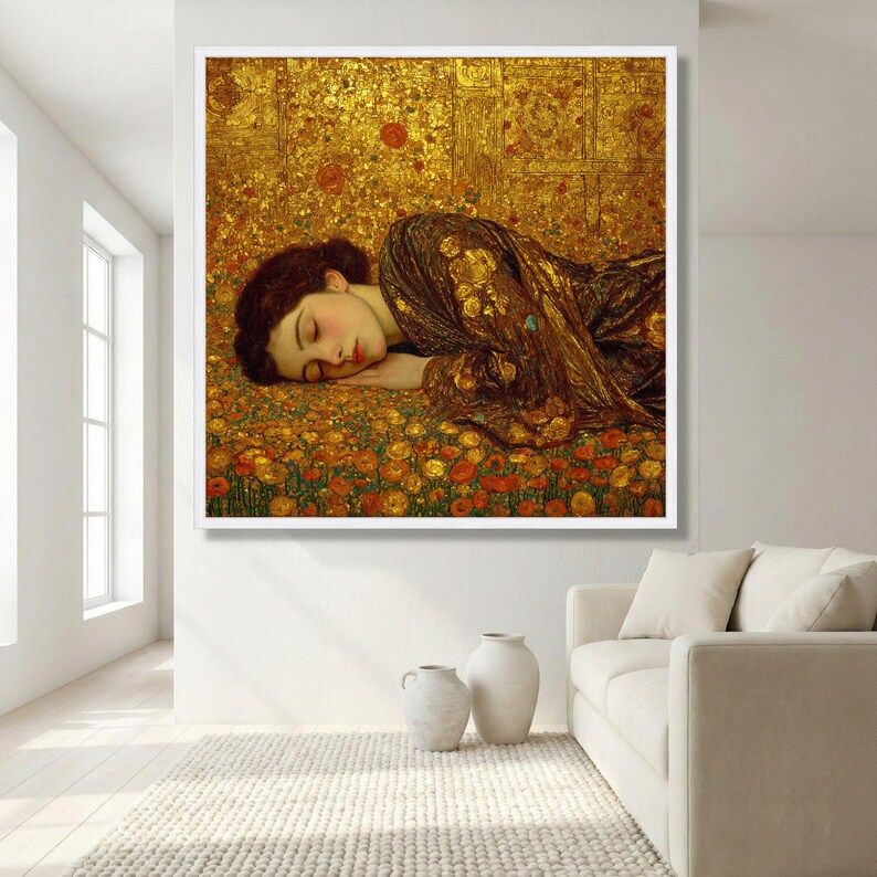 Gustav Klimt Golden Dream Portrait Canvas, Art Nouveau Wall Art ...