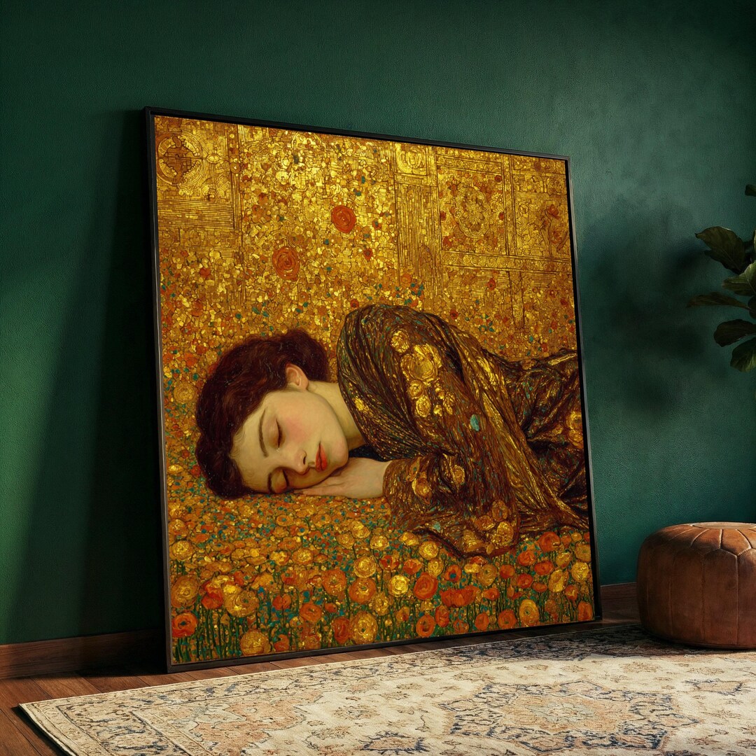 Gustav Klimt Golden Dream Portrait Canvas, Art Nouveau Wall Art ...