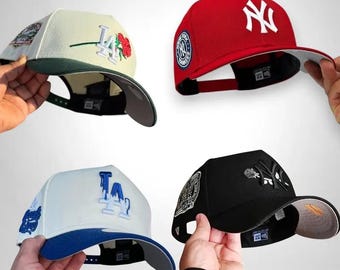 New Era 59FIFTY New York Yankees Fitted Cap MLB Flat Brim Hat Embroidered White NY Logo American League & New York State 1903 Side Patches