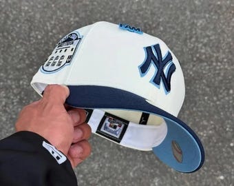 New Era Yankees A-Frame Snapback Hat – White Crown Red Brim Baseball Cap