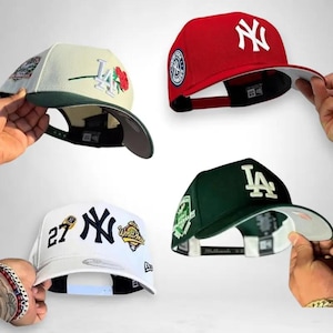New Era 59FIFTY New York Yankees Fitted Cap MLB Flat Brim Hat Embroidered White NY Logo American League & New York State 1903 Side Patches