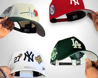 New Era 59FIFTY New York Yankees Fitted Cap MLB Flat Brim Hat Embroidered White NY Logo American League & New York State 1903 Side Patches