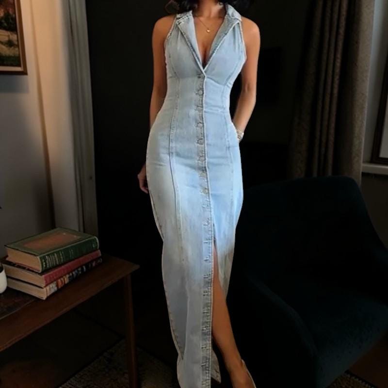 Britney Denim Dress - Etsy New Zealand Britney Denim Dress - Etsy New Zealand