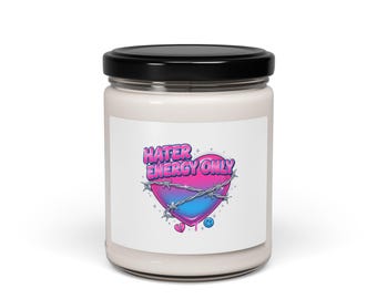Vela Hater Energy Only, vela de soja en tarro / aerógrafo suave, neón Y2K