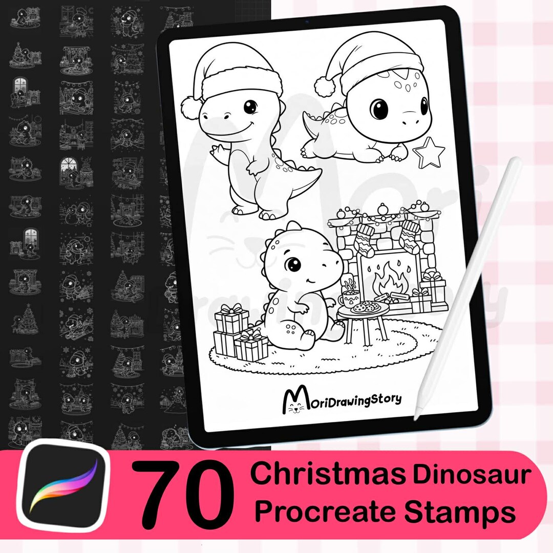 Dinosaur Procreate Stamps | Cartoon Stamps | Cute Dinosaurs | Procreate ...