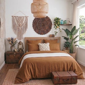 Linen Bedding in Tobacco