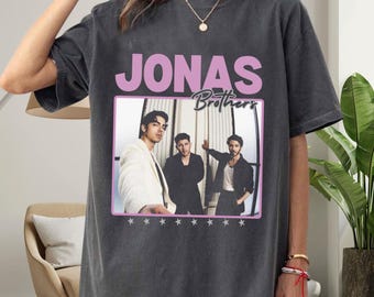 Jonas Brothers Inspired Tour T-Shirt – Vintage Pop Band Graphic Tee, Jonas Brothers Fan Shirt, Comfort Colors 1717 Oversized Concert Tee