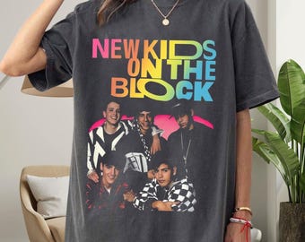 New Kids on the Block Inspired T-Shirt – Retro 80s 90s Boy Band Graphic Tee on Comfort Colors 1717 – NKOTB Fan Vintage Concert Style Shirt