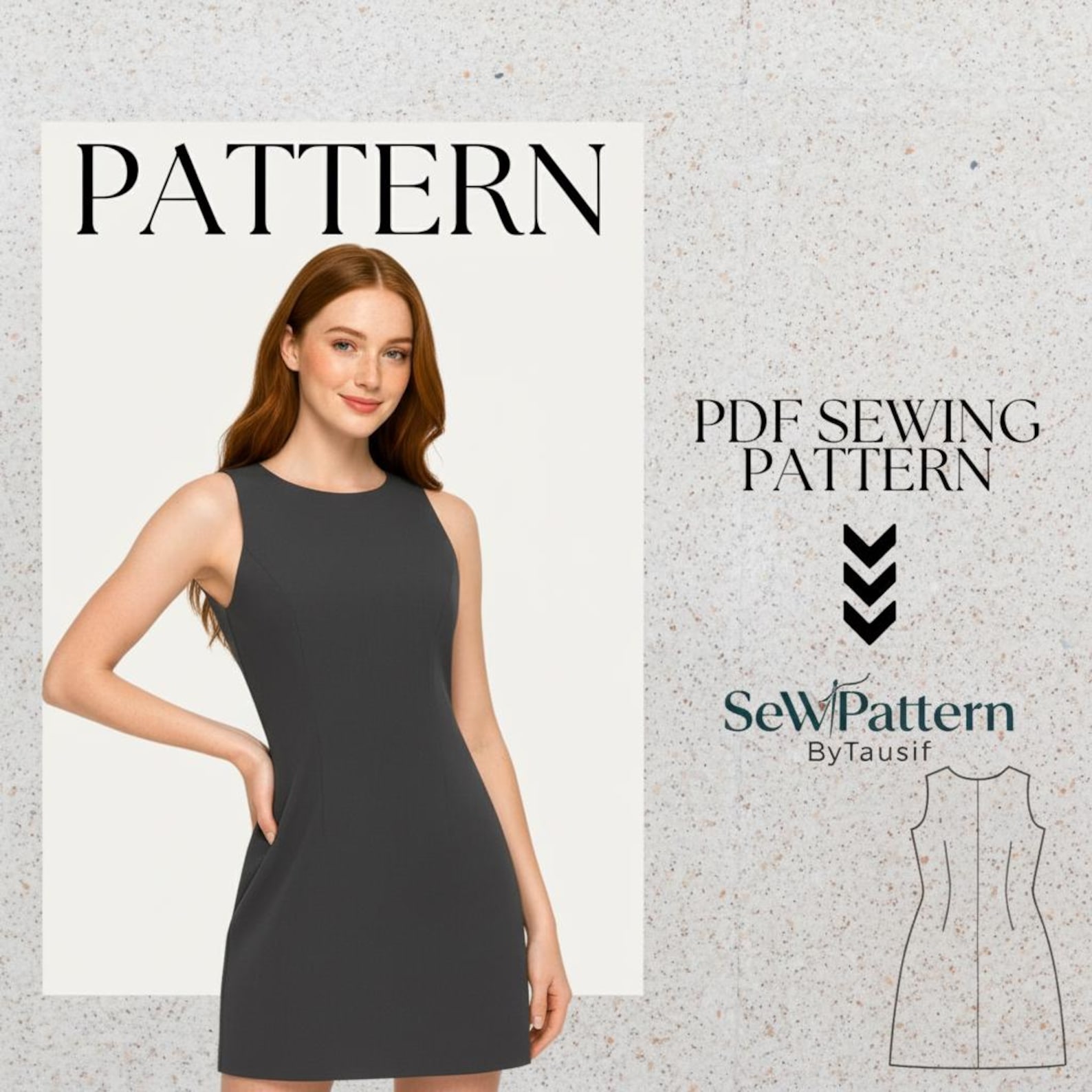 A-line Sleeveless Dress Sewing Pattern | Easy Beginner PDF (digital ...