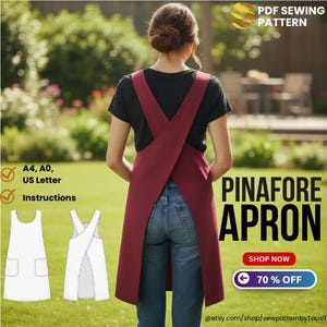 Cross-Back Pinafore Apron Sewing Pattern • Beginner Friendly (Digital Download)
