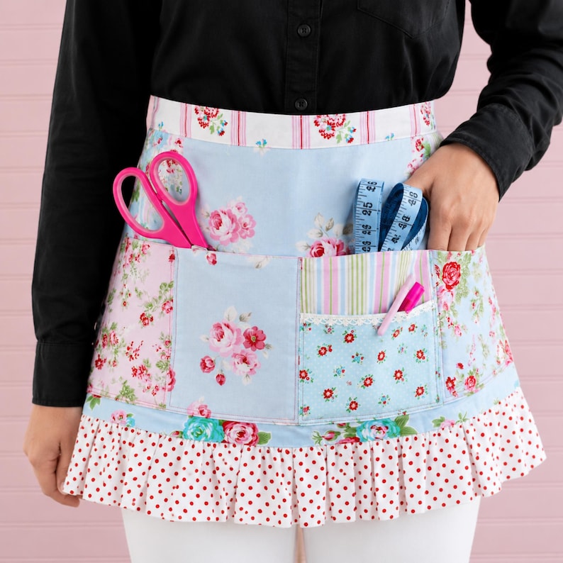 Ruffle Half Apron Sewing Pattern PDF | Vintage Vendor Craft Apron With ...