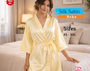 Silk Satin Robe Sewing Pattern PDF | Kimono Wrap Dress Pattern | Bridal Dressing Gown | Loungewear Robe DIY | Instant Download