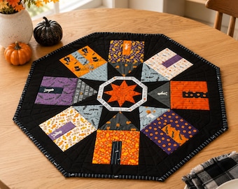 Quilt Halloween Table Topper Pattern PDF | Haunted House Quilt Table Runner | Halloween Table Decor | Instant Download