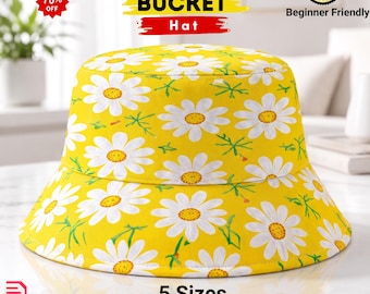 Reversible Bucket Hat Sewing Pattern PDF | Summer Sun Beach Hat | Women Kids Baby Hat | Beginner DIY | Instant Download