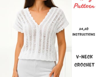 Crochet pattern | Handmade sweater Top Sewing Pattern – Beginner Summer Crop (PDF Download)