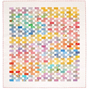 Quilt Pattern PDF Modern Patchwork Throw Quilt Beginner Friendly Square Quilt Scrappy Baby Blanket Printable Digital Download image 3