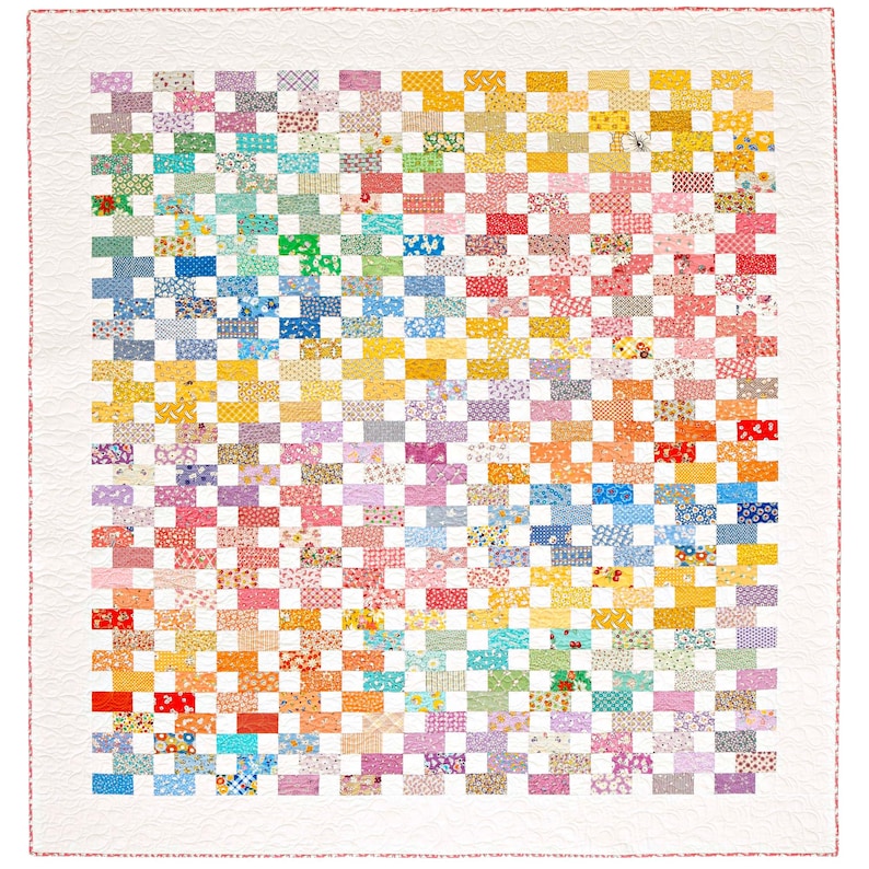 Quilt Pattern PDF Modern Patchwork Throw Quilt Beginner Friendly Square Quilt Scrappy Baby Blanket Printable Digital Download image 3