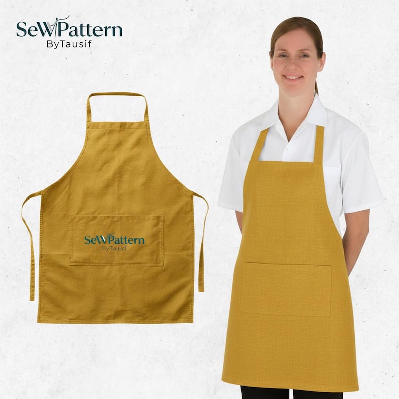 Mens Apron Sewing Pattern PDF, Chef Kitchen Apron Pattern With Pocket ...