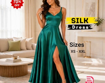 Satin Slip Dress Sewing Pattern PDF | Formal Midi Maxi Dress Pattern | Silk Evening Dress DIY | Elegant Long Dress | Instant Download