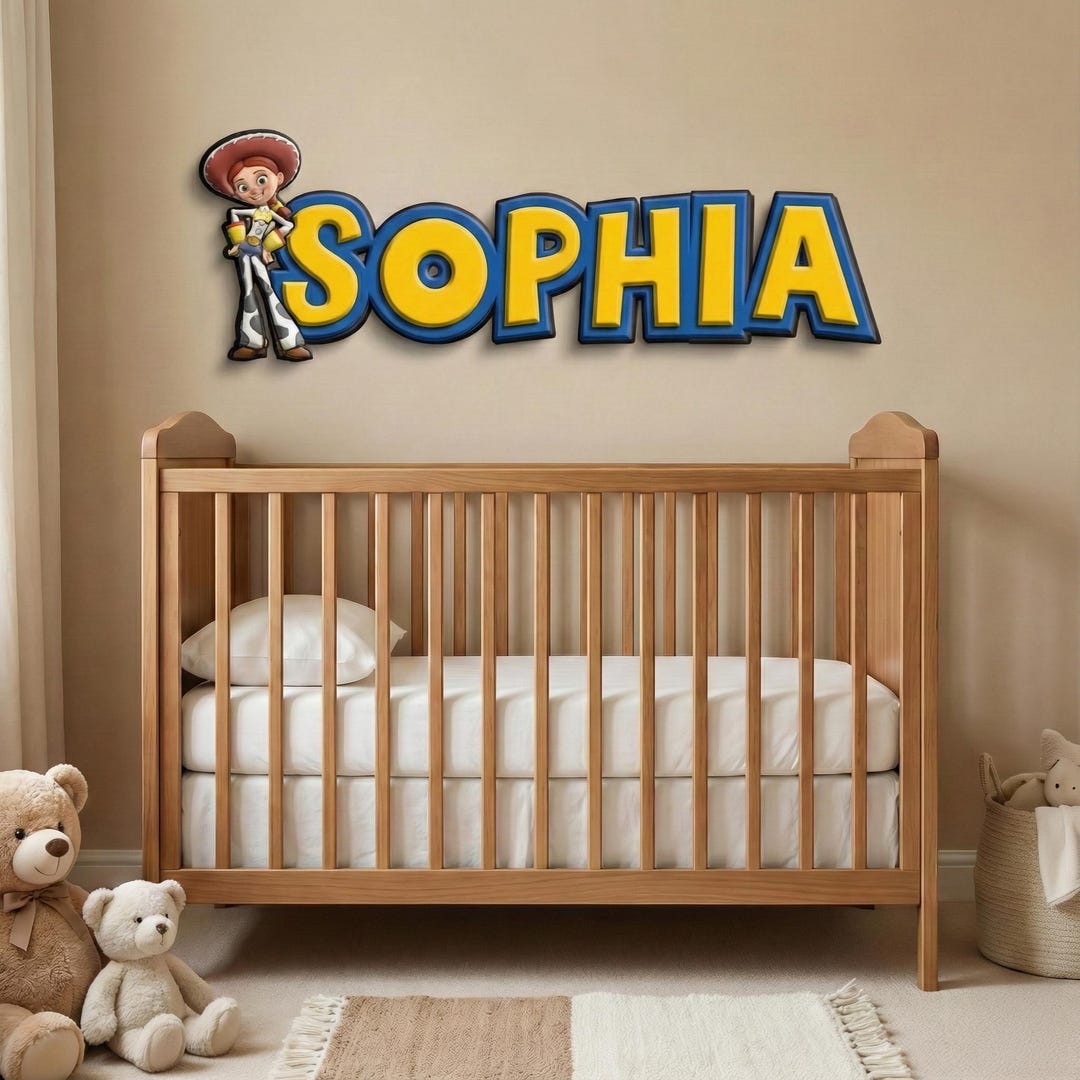 Toy Story Girls Custom Name Personalized Kids Nursery Room Door Wooden ...