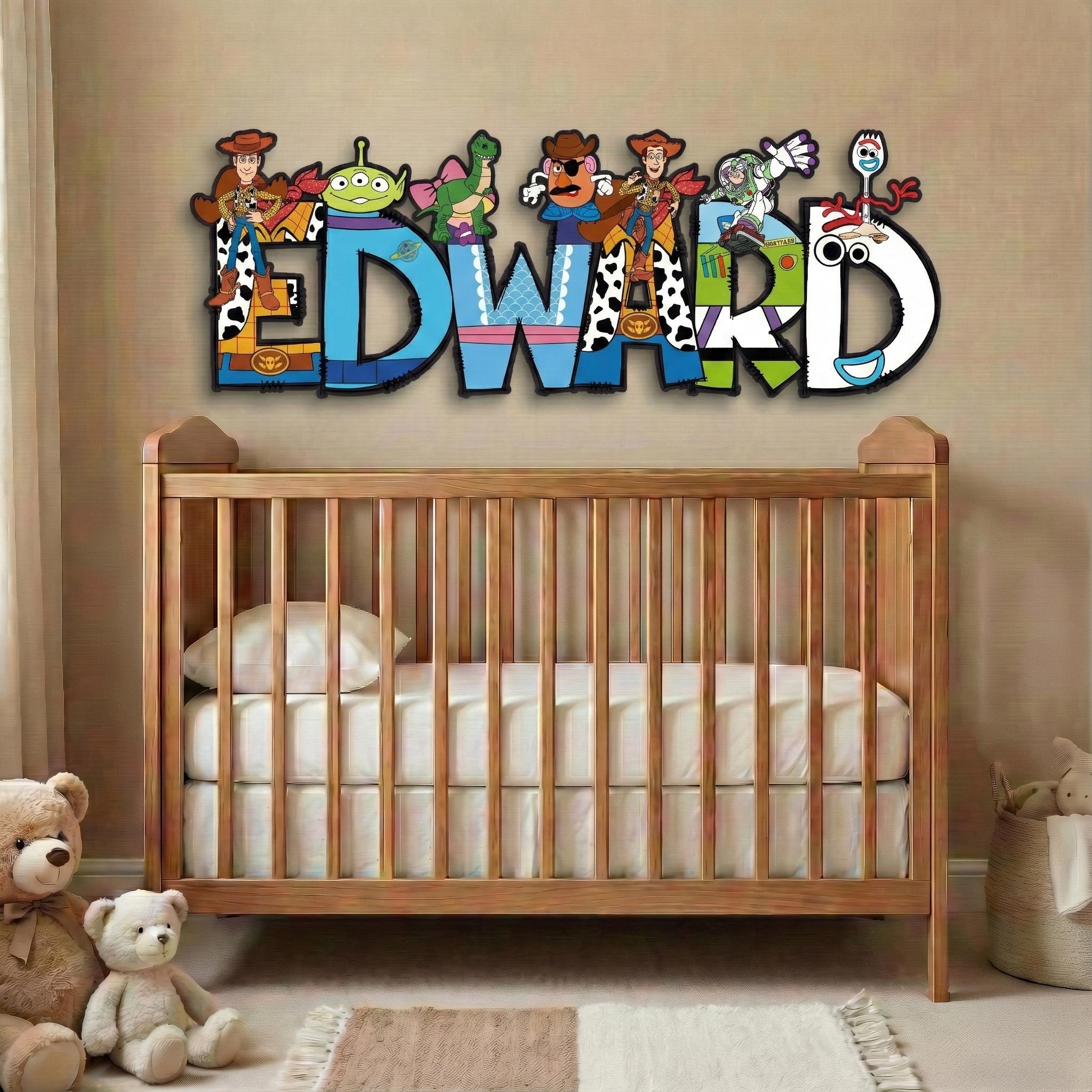 Toy Story Themed Letter Name Sign, Personalized Kids Room Decor, Custom ...