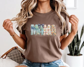 Camiseta con parche de mamá / Camiseta gráfica con parche de mamá