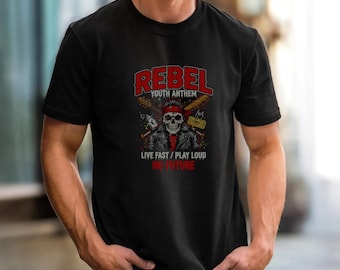 Camiseta de música rebelde retro / Gráfico de banda vintage