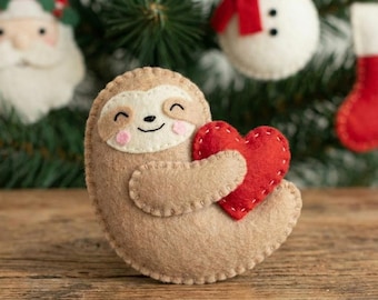 Felt Sloth Sewing Pattern, DIY Sloth Ornament PDF, Woodland Nursery Decor Pattern, Baby Shower Gift DIY, diy felt craft
