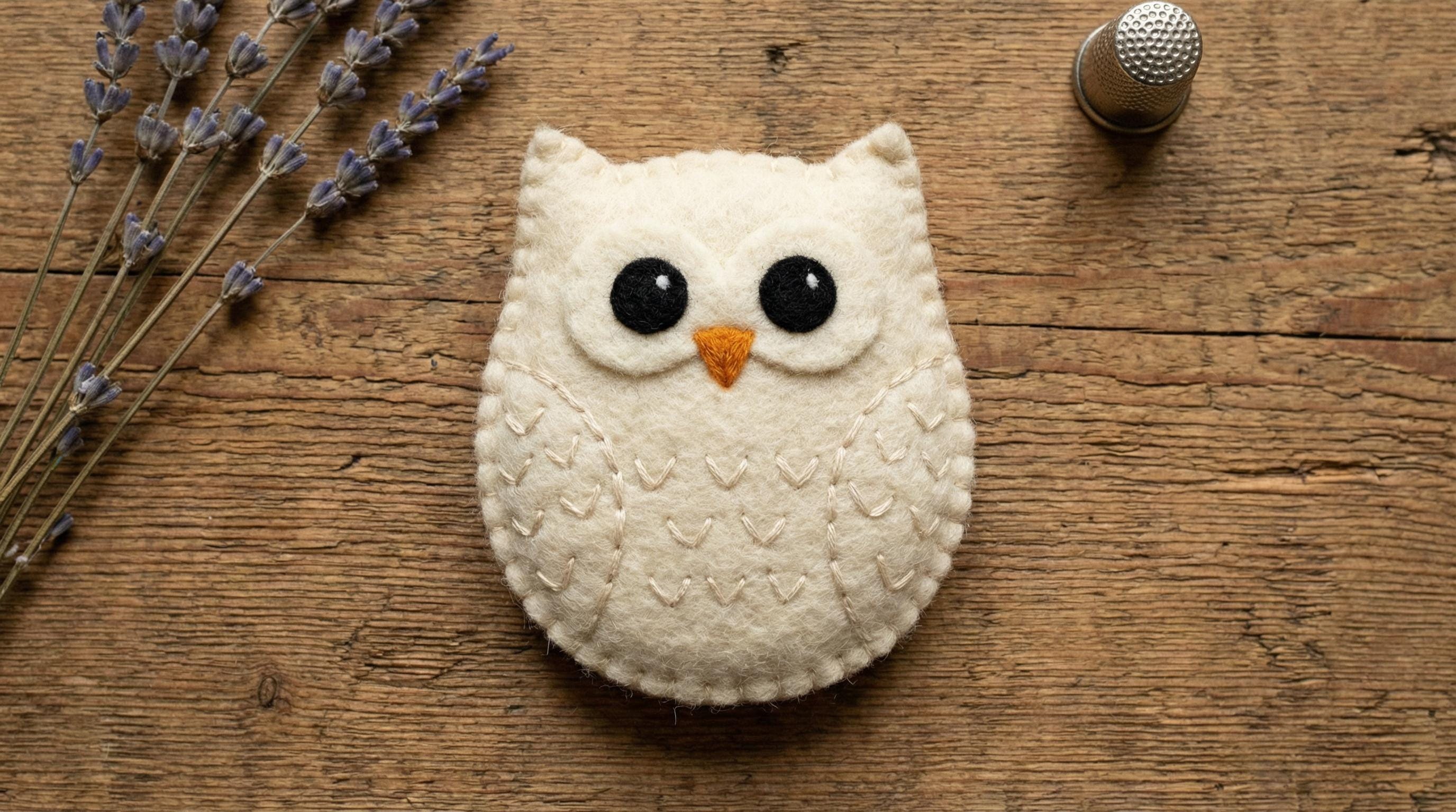 Felt White Owl Pattern PDF, Printable Sewing Pattern, Beginner Friendly, Nursery Decor Ornament