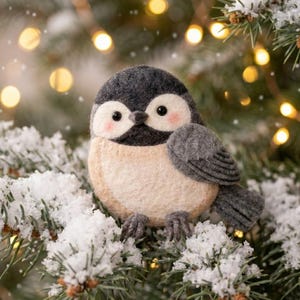 Filz Chickadee Schnittmuster, DIY Vogel Ornament Craft, PDF Digital Stickmuster, handgemacht, anfängerfreundlich, Spielzeug, einfach zu machen