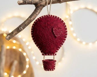 Felt Hot Air Balloon Sewing Pattern, DIY valentines gift, Digital PDF Nursery Decor Template