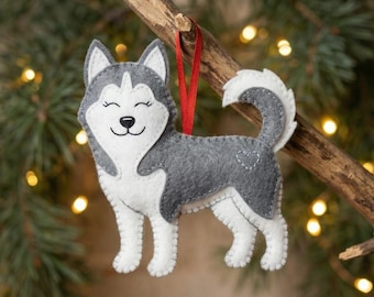 Felt Siberian Husky Sewing Pattern PDF, Dog Felt Pattern, Puppy Ornament DIY, Beginner Friendly