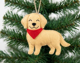 Patrón de costura en PDF para Golden Retriever de fieltro, Adorno de perro DIY, Tutorial de animales de fieltro para principiantes, Regalo para amantes de las mascotas