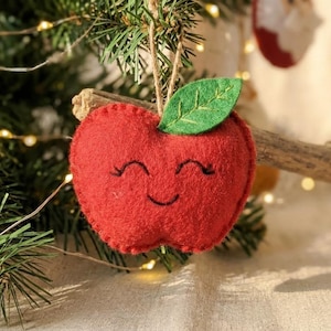 Felt Apple Sewing Pattern, DIY Pretend Play Food, Montessori Kitchen Toy Craft, Digital PDF Teacher Gift