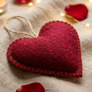 Filz Herz Schnittmuster, DIY Valentinstag Ornament Handwerk, Digitale PDF Liebe Girlande Vorlage, Handstich Hochzeitsdeko & Kinderzimmer Dekor