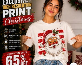 Striped Santa PNG Retro Santa Claus PNG Vintage Santa PNG Christmas Shirt Design Christmas Sublimation png Retro Christmas Graphic High png